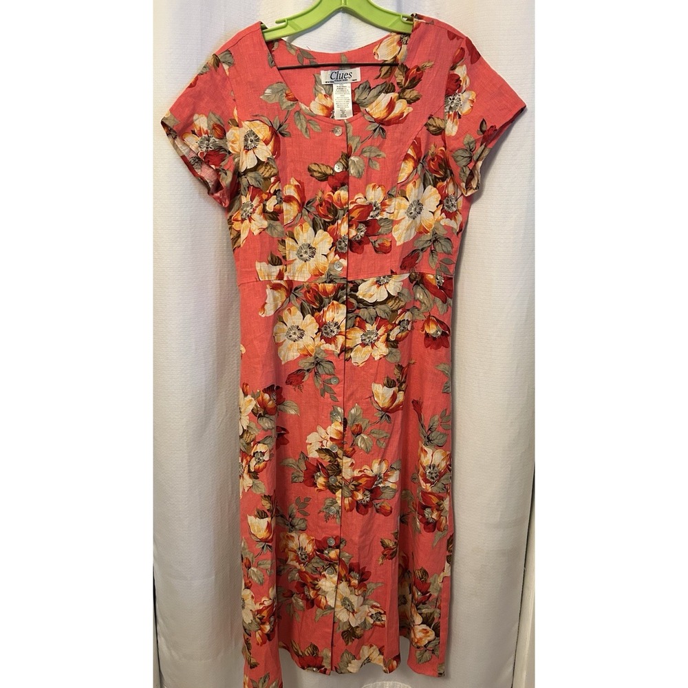 Vintage Clues Collection Long Floral Dress Size 10P Y2K 90s